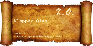 Klapper Olga névjegykártya