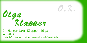 olga klapper business card